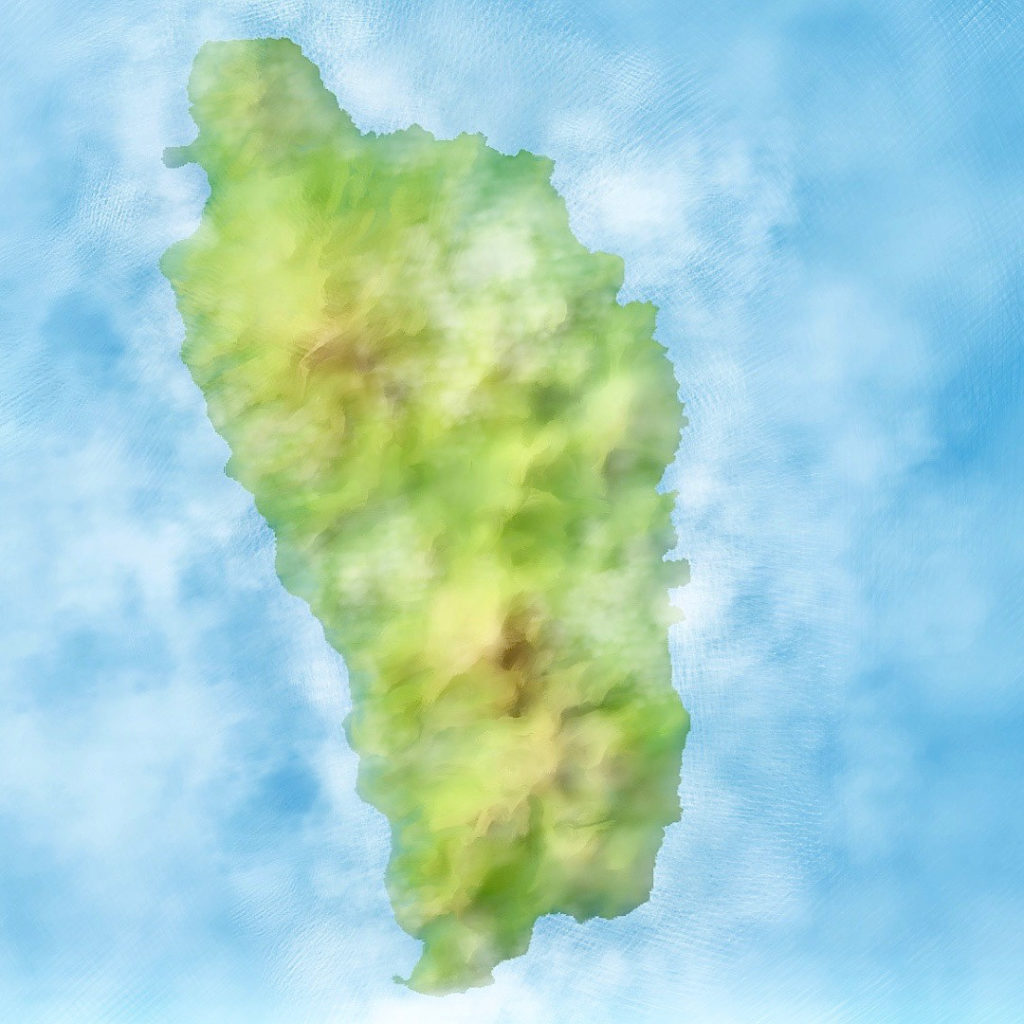 Dominica terrain image painted in Corel Painter