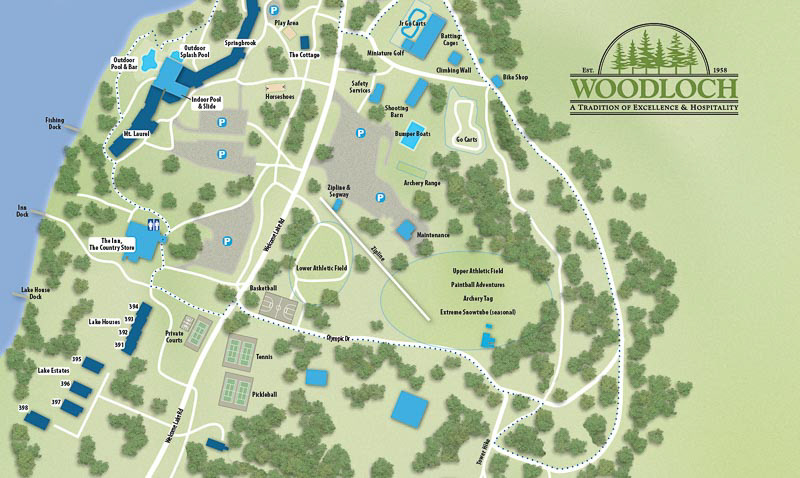 Woodloch Pines map